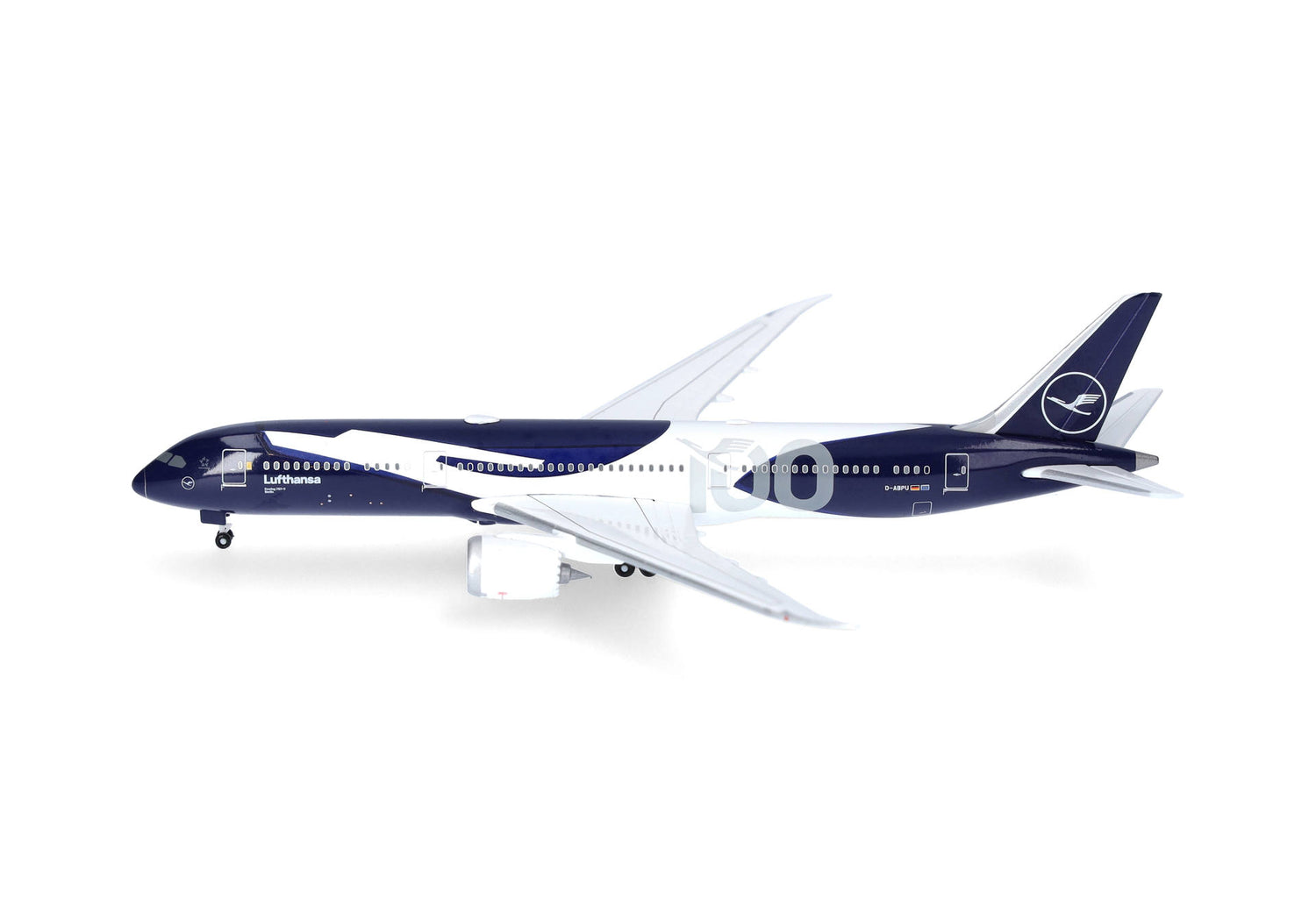 Herpa Lufthansa Boeing 787-9, D-ABPU "Berlin", Dreamliner "100 Years" 1/500 Aircraft Scale Model
