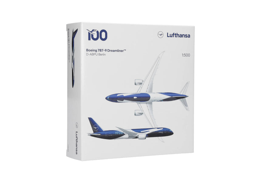 Herpa Lufthansa Boeing 787-9, D-ABPU "Berlin", Dreamliner "100 Years" 1/500 Aircraft Scale Model