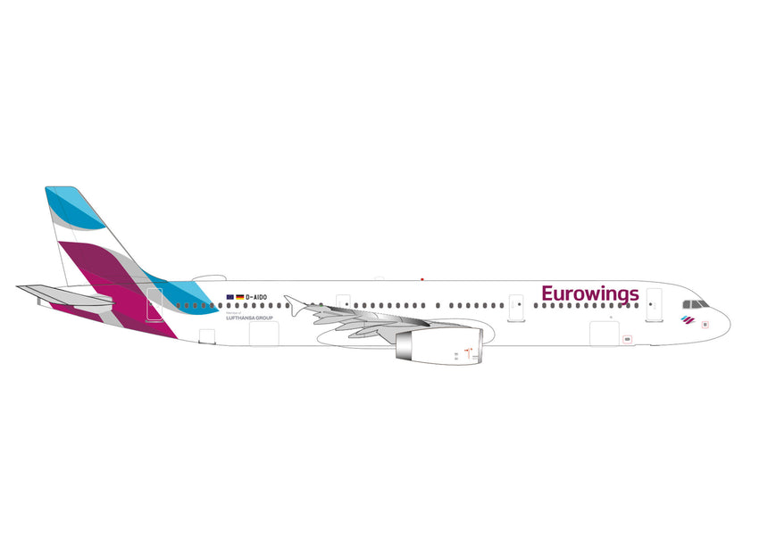 Herpa Eurowings Airbus A321-200 – D-AIDO 1/500 Aircraft Scale Model