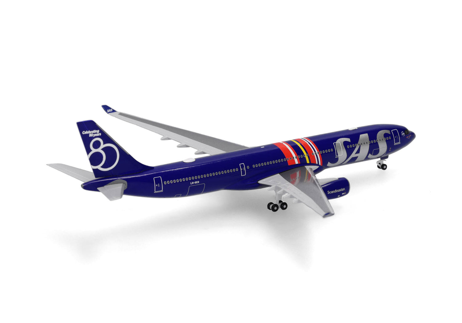 Herpa SAS Scandinavian Airlines Airbus A330-300 - 80 Years 1/500 Aircraft Scale Model