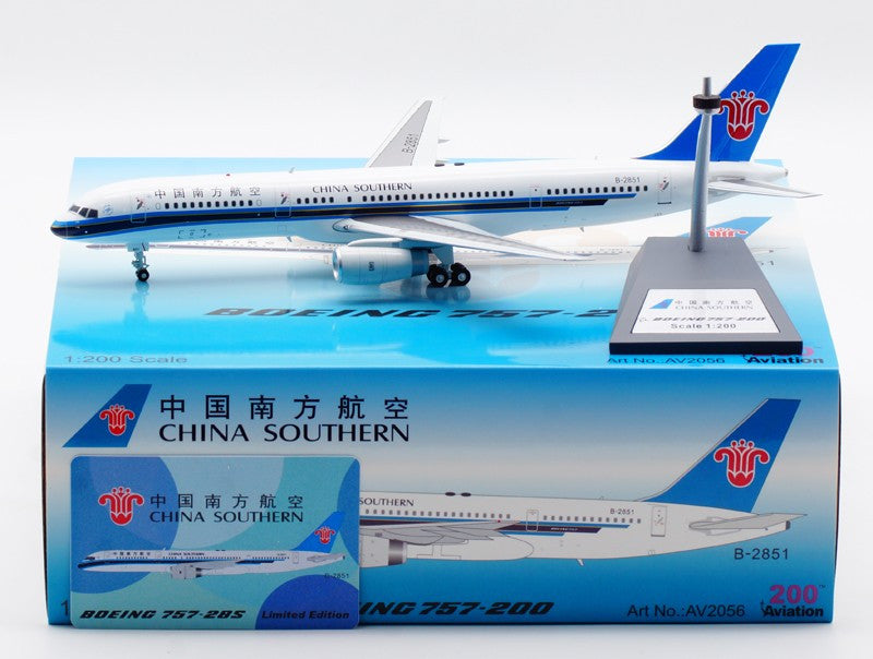 Aviation200 China Southern Airlines Boeing 757-28S B-2851 1/200 Scale