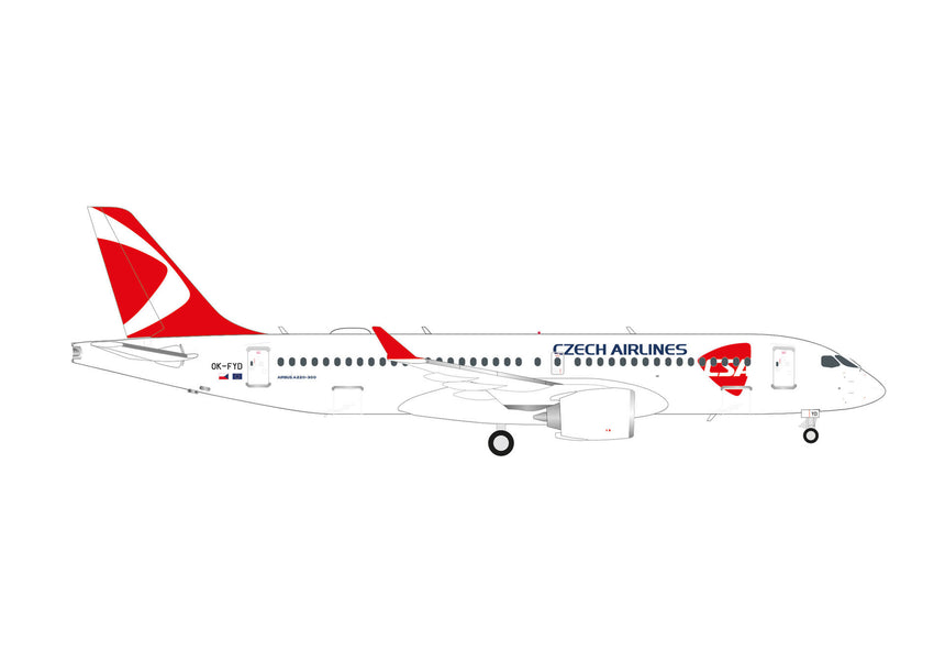 Herpa CSA Czech Airlines Airbus A220-300 1/400 Aircraft Scale Model