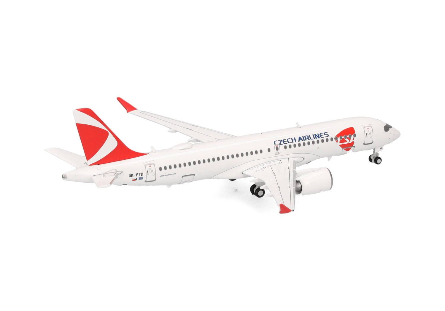 Herpa CSA Czech Airlines Airbus A220-300 1/400 Aircraft Scale Model