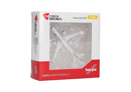 Herpa CSA Czech Airlines Airbus A220-300 1/400 Aircraft Scale Model