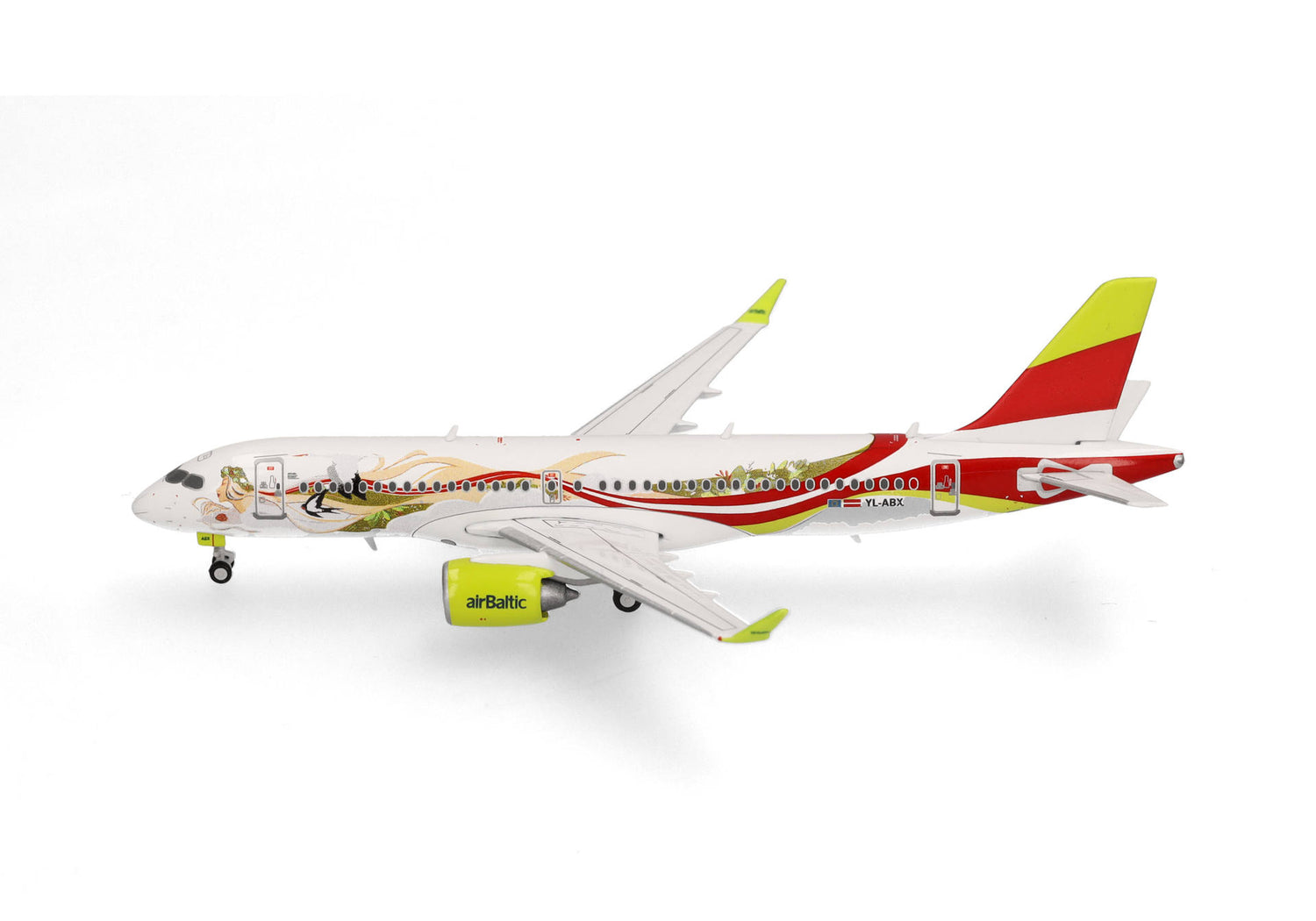 Herpa airBaltic Airbus A220-300 "50th A220" YL-ABX 1/400 Scale