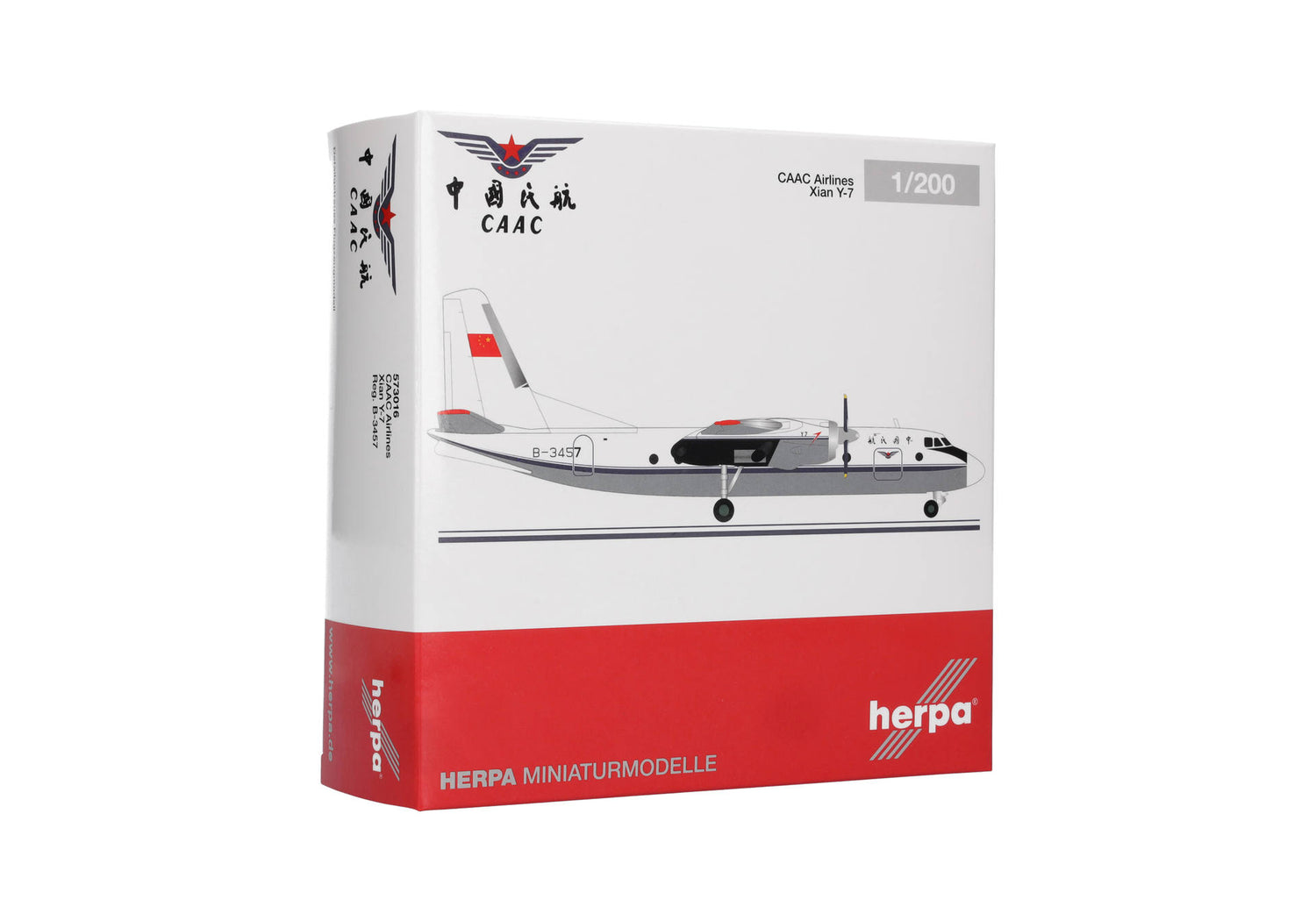 Herpa CAAC Airlines Xian Y-7 – B-3457 1/200 Scale