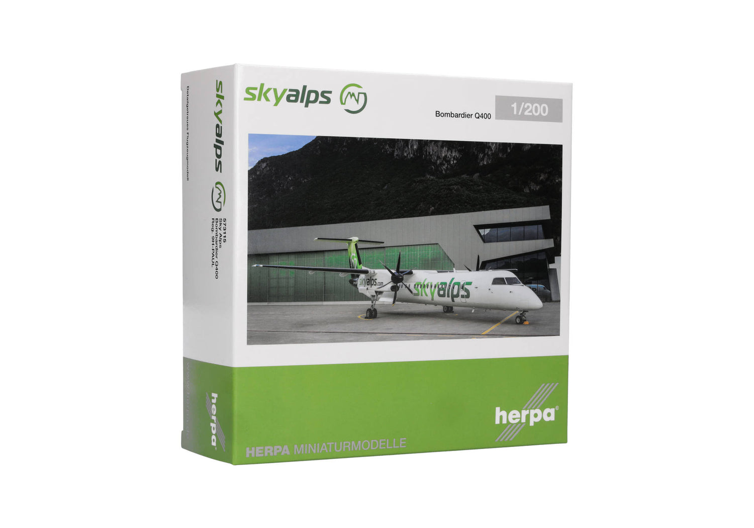 Herpa Sky Alps Bombardier Q400 - 9H-PAUL 1/200 Scale