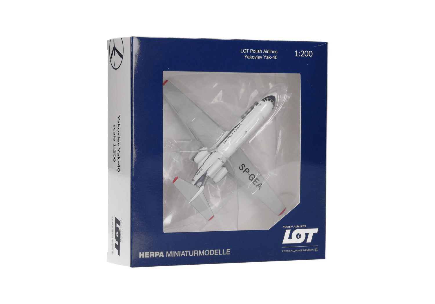 Herpa LOT Polish Airlines Yakovlev Yak-40 - SP-GEA 1/200 Aircraft Scale Model