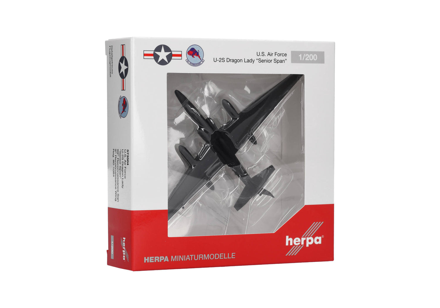 Herpa USAF Lockheed U-2S Dragon Lady "Senior Span" - 99th Reconnaissance Sqn, 9th RW, Beale AB - 80-1084 1/200 Scale