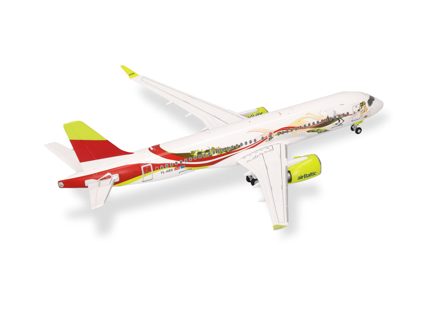 Herpa airBaltic Airbus A220-300 "50th A220" – YL-ABX 1/200 Aircraft Scale Model