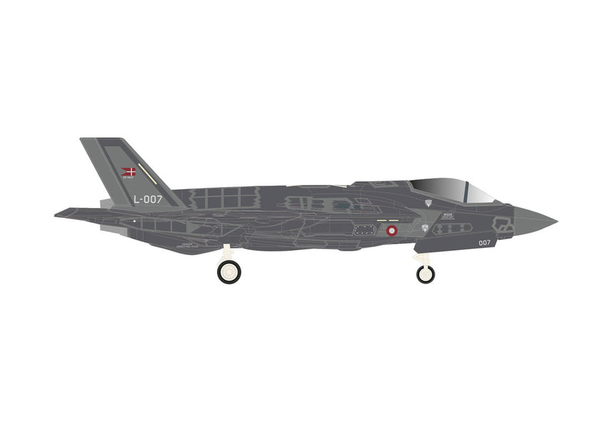 Herpa Royal Danish Air Force Lockheed Martin F-35A Lightning II - Eskadrille 727, Skrydstrup AB - L-007 1/200 Scale
