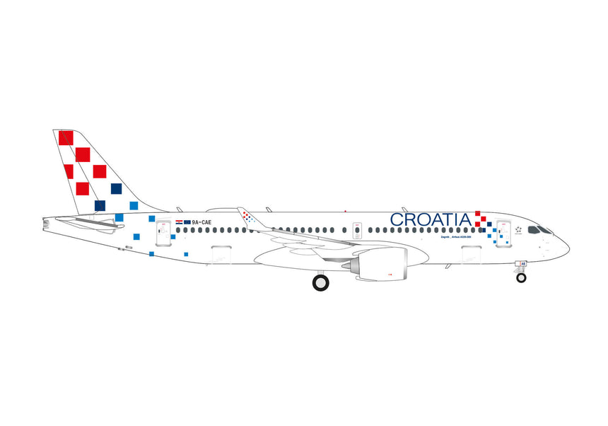 Herpa Croatia Airlines Airbus A220-300 – 9A-CAE 1/200 Scale