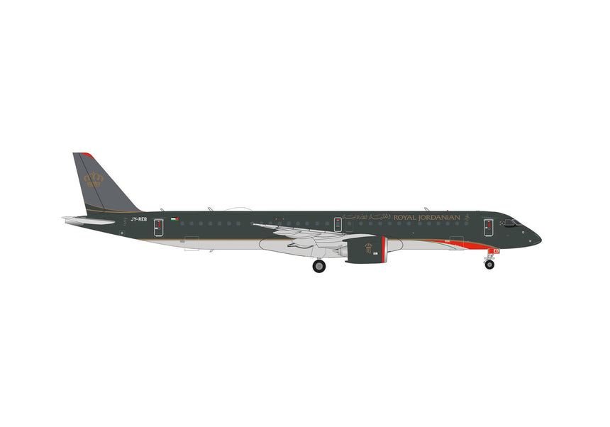 Herpa Royal Jordanian Airlines Embraer E195-E2 - JY-REB 1/200 Aircraft Scale Model