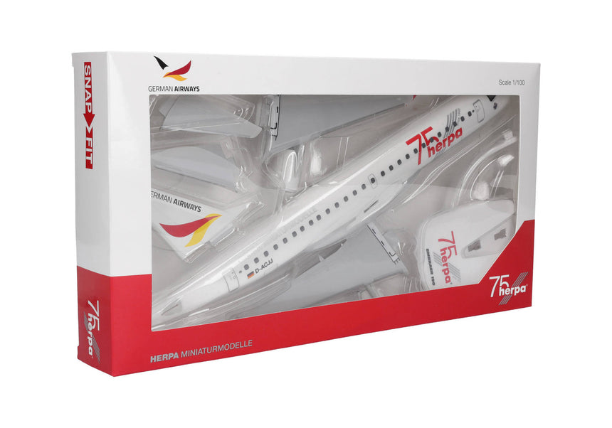 Herpa German Airways Embraer E190 "Herpa 75 Years" 1/100 Scale