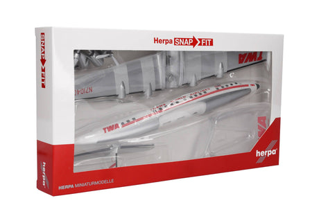 Herpa Snap Fit TWA Trans World Airlines Lockheed L-1049G Super Constellation - N7104C 1/125 Aircraft Scale Model