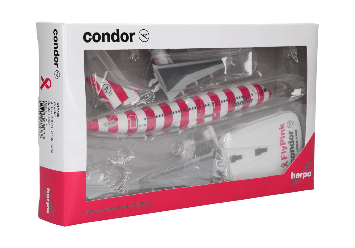 Herpa Snapfit Condor Airbus A320 "FlyPink Plane" - D-AICS 1/200 Aircraft Scale Model