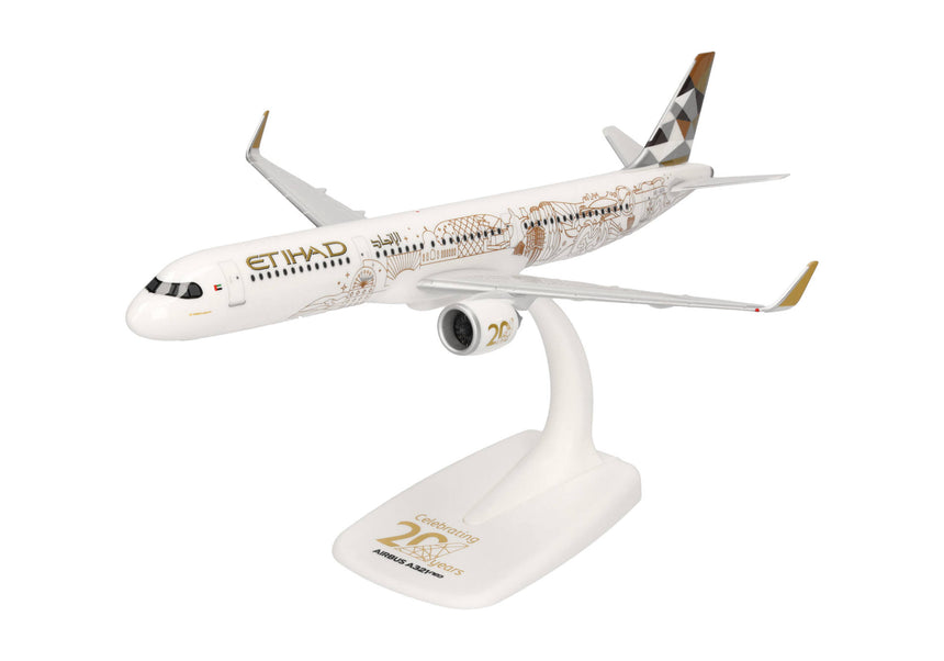 Herpa Snapfit Etihad Airways Airbus A321neo - 20th Anniversary – A6-AEN 1/200 Aircraft Scale Model