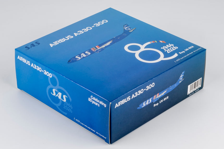 NG Models SAS Scandinavian Airlines Airbus A330-300 LN-RKR Celebrating 80 Years Livery 1/400 Aircraft Scale Model