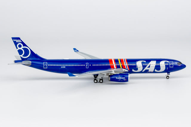 NG Models SAS Scandinavian Airlines Airbus A330-300 LN-RKR Celebrating 80 Years Livery 1/400 Aircraft Scale Model