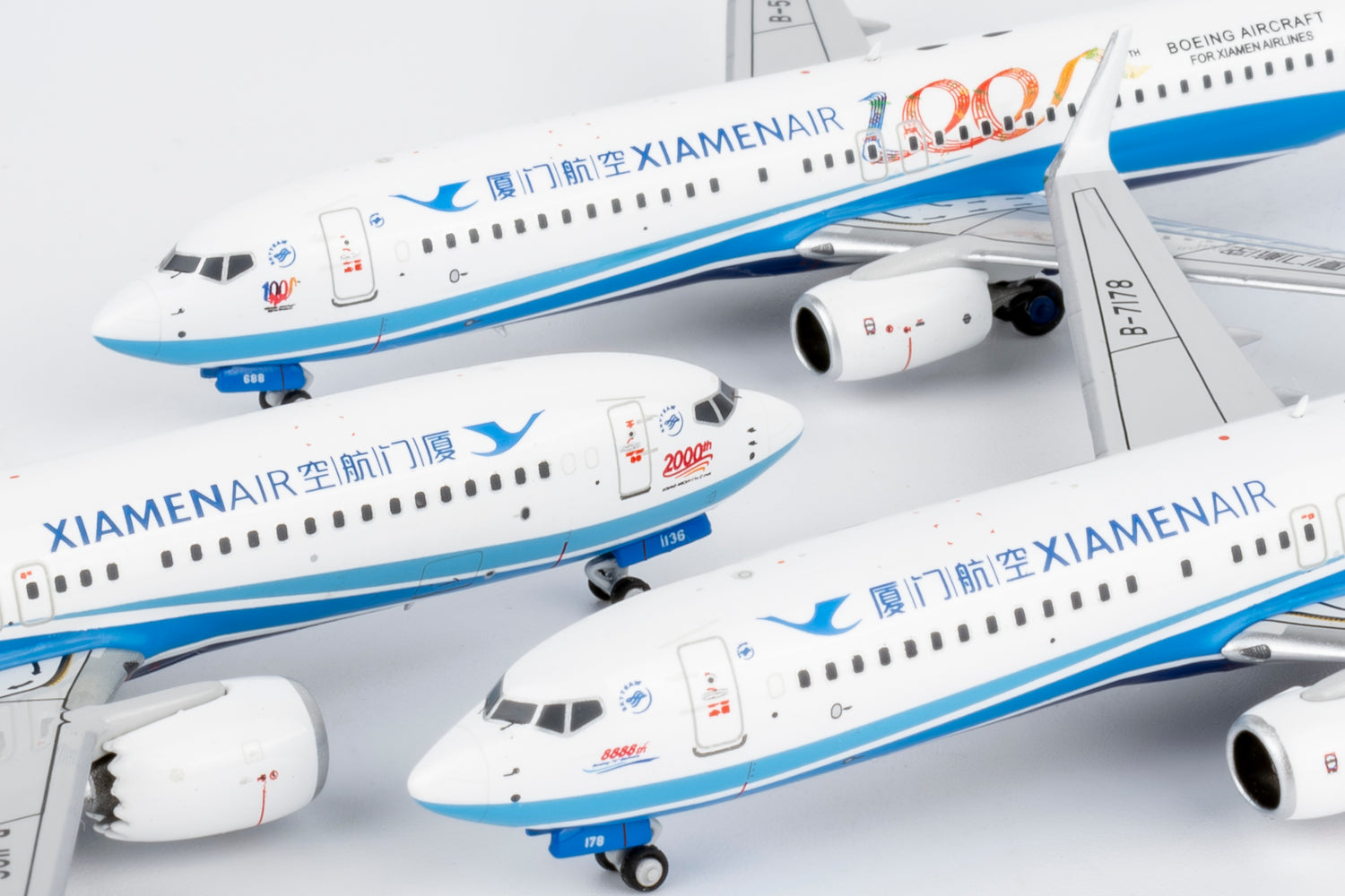 NG Models Xiamen Airlines "8,888th 737" sticker Boeing 737-800/w B-7178 1/400 Aircraft Scale Model