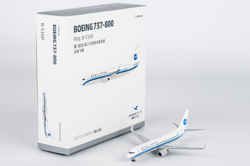 NG Models Xiamen Airlines revised old colors Boeing 737-800/w B-5160 1/400 Aircraft Scale Model