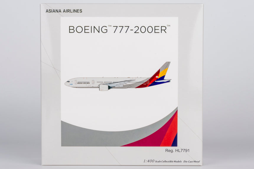 NG Models Asiana Airlines Boeing 777-200ER HL7791 (revised titles) 1/400 Scale