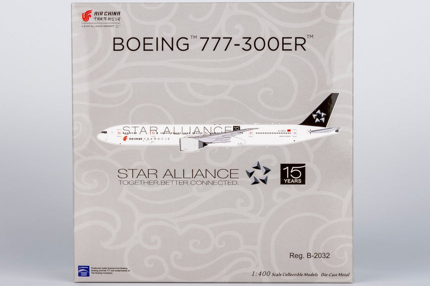 NG Models Air China Star Alliance; (with 15 Years Anniversary sticker) Boeing 777-300ER B-2032 1/400 Scale