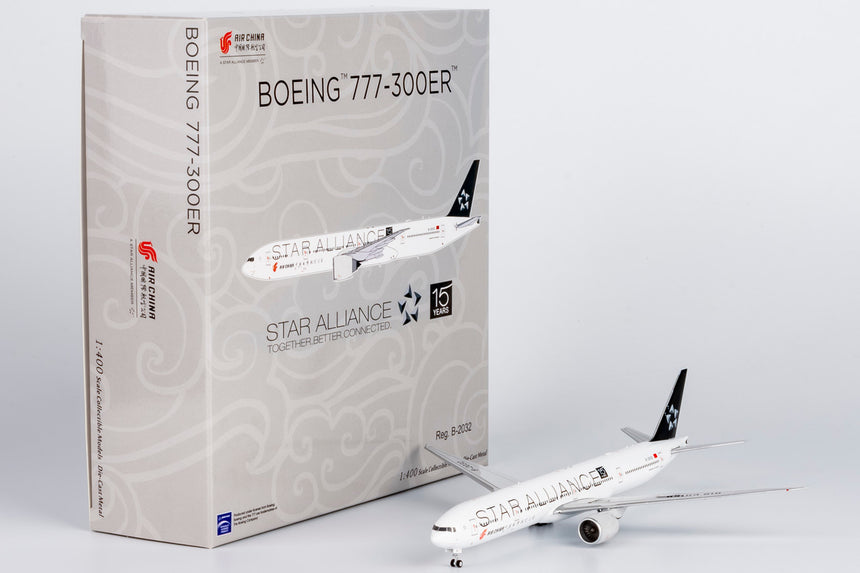 NG Models Air China Star Alliance; (with 15 Years Anniversary sticker) Boeing 777-300ER B-2032 1/400 Scale