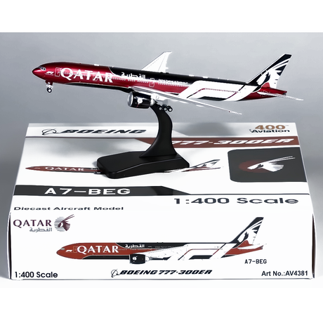 Aviation400 Qatar Airways Boeing 777-3DZER A7-BEG (detachable gear) 1/400 Aircraft Scale Model