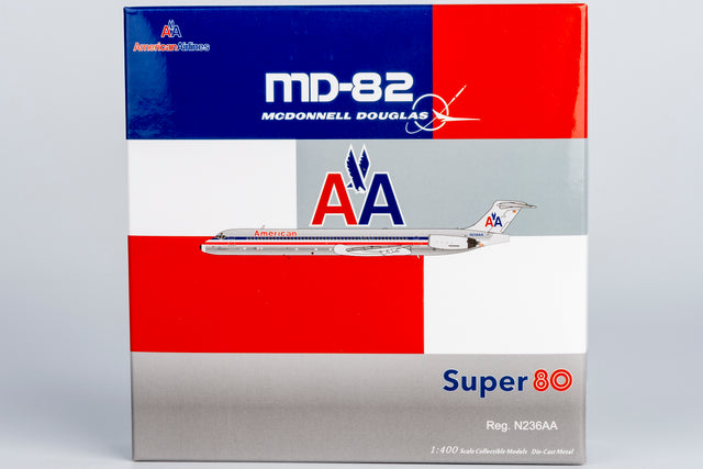 NG Models American Airlines (Black Nose Cone) McDonnell Douglas MD-82 N236AA 1/400 Aircraft Scale Model