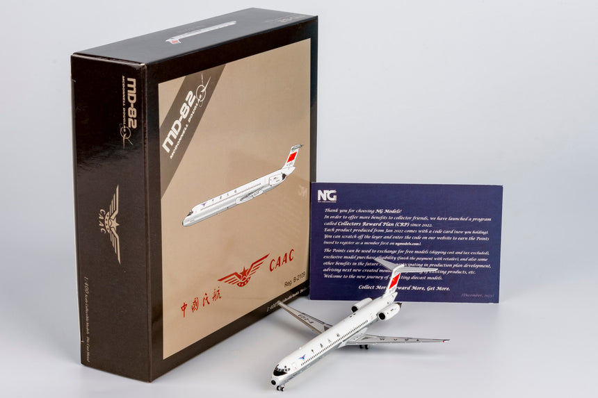 NG Models Civil Aviation Administration of China (CAAC) McDonnell Douglas MD-82 B-2109 (without cheatline; polished belly) 1/400 Scale
