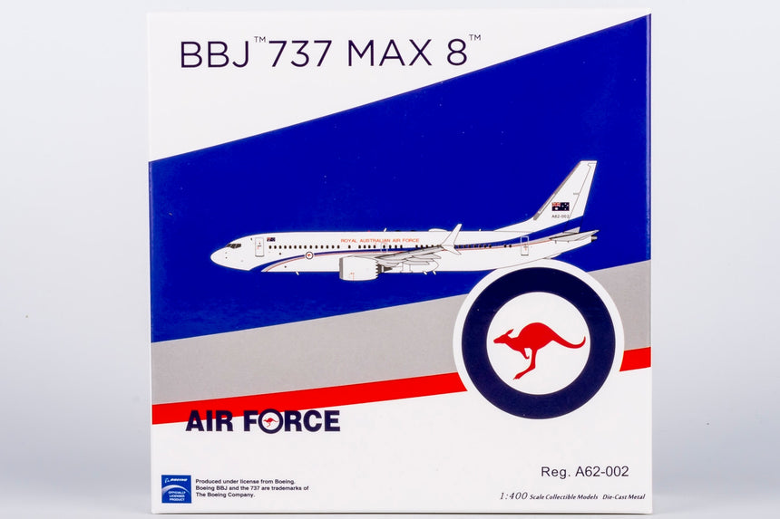 NG Models Royal Australian Air Force (RAAF) BBJ 737 MAX A62-002 1/400 Scale