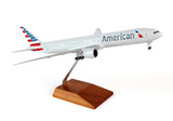 SkyMarks American Boeing 777-300 W/Gear & Wood Stand 1/200 Aircraft Scale Model