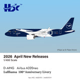 HX Models Lufthansa Airbus A320NEO "100 Years" D-AING 1/400 Aircraft Scale Model
