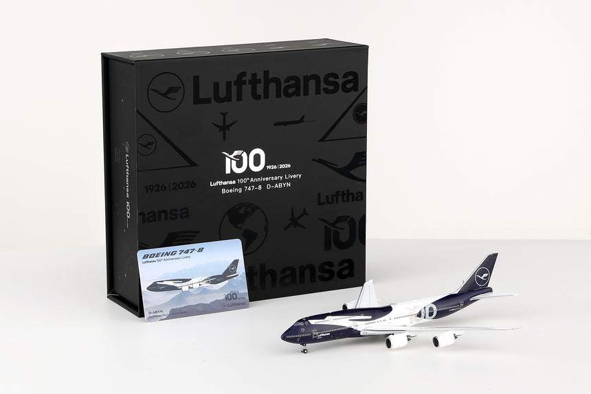 HX Models Lufthansa Boeing 747-8 "100th" Anniversary D-ABYN 1/400 Aircraft Scale Model