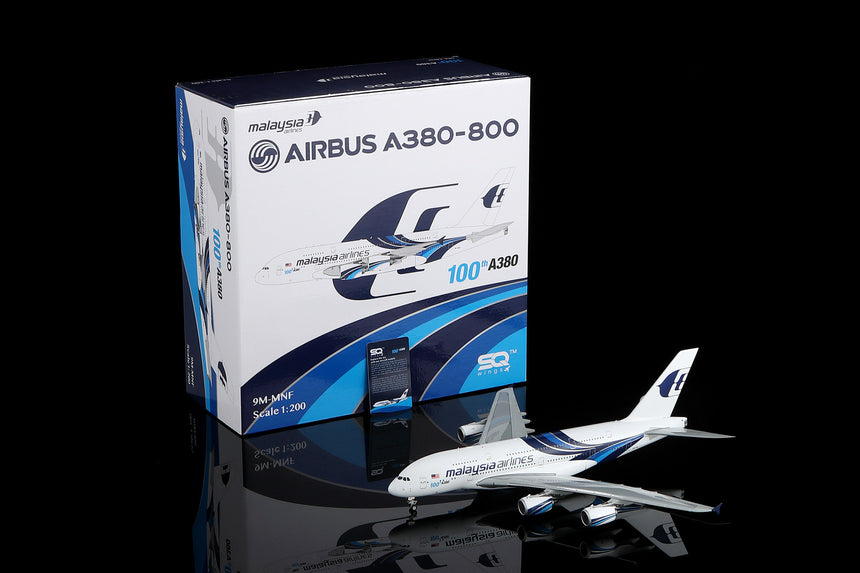 SQ Wings Malaysia Airlines Airbus A380 9M-MNF Flaps Down 1/200 Scale Model