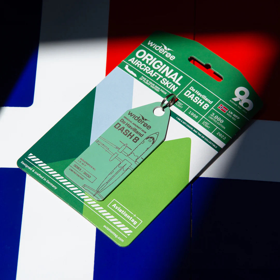 AviationTag Wideroe Dash 8 - LN-WFP Light Green