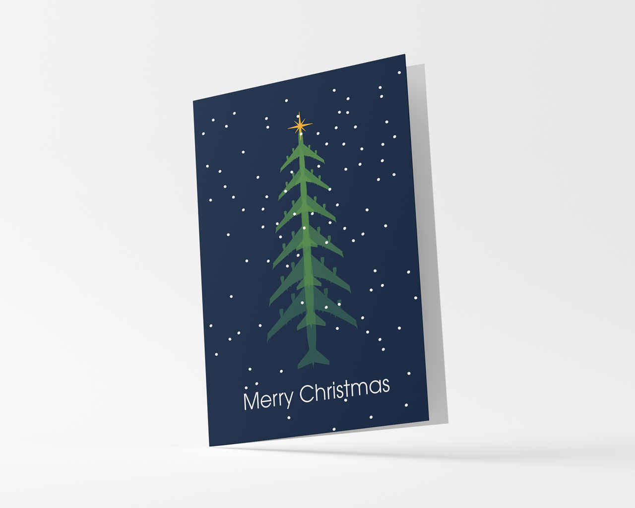 Boeing 747 Aircraft Tree Christmas Card With Envelope