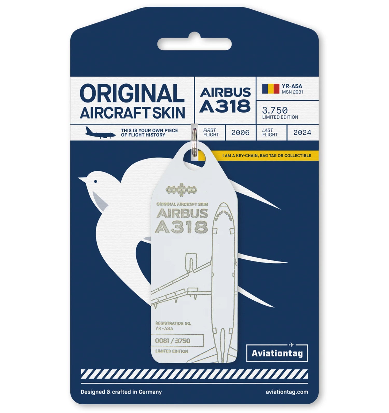 AviationTag Tarom Airbus A318 - YR-ASA White