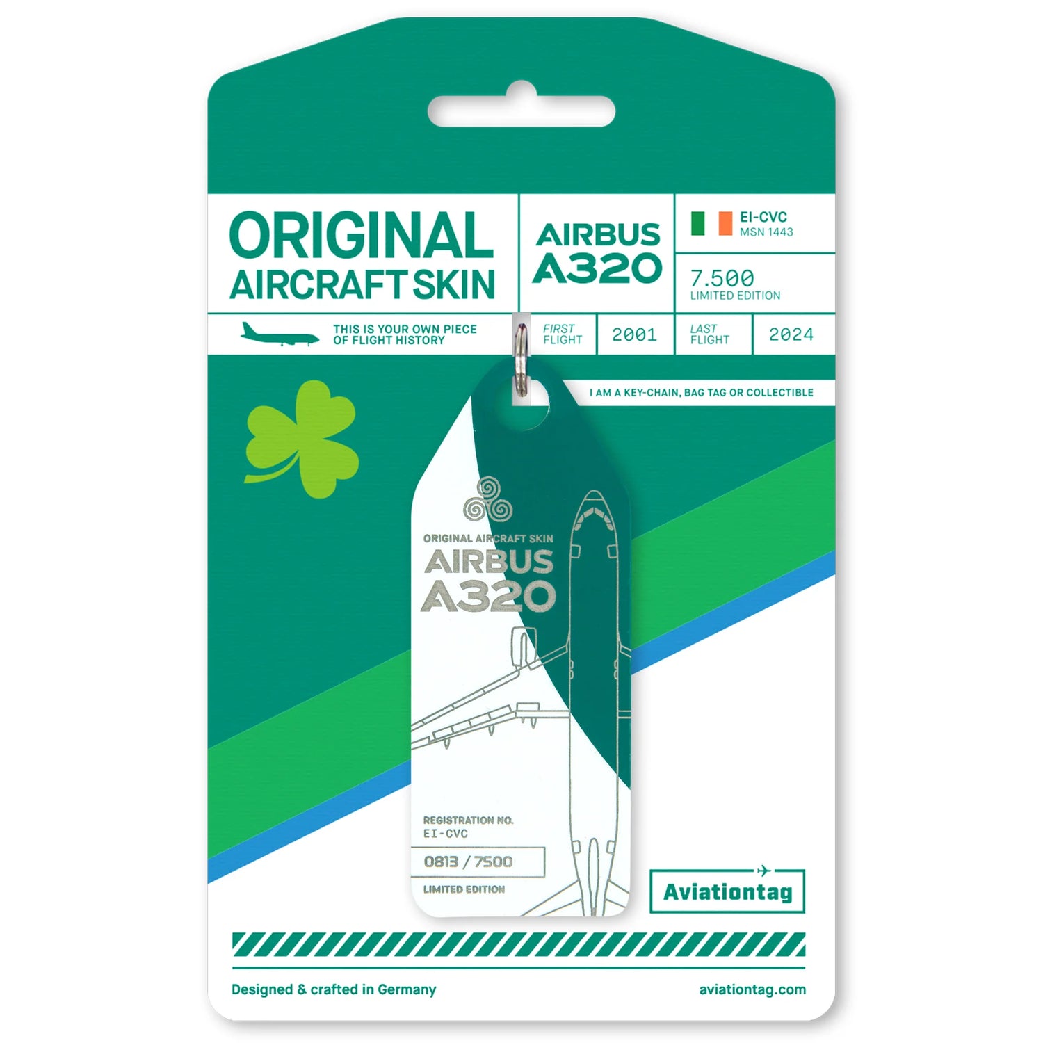 AviationTag Aer Lingus Airbus A320 - EI-CVC Green/White