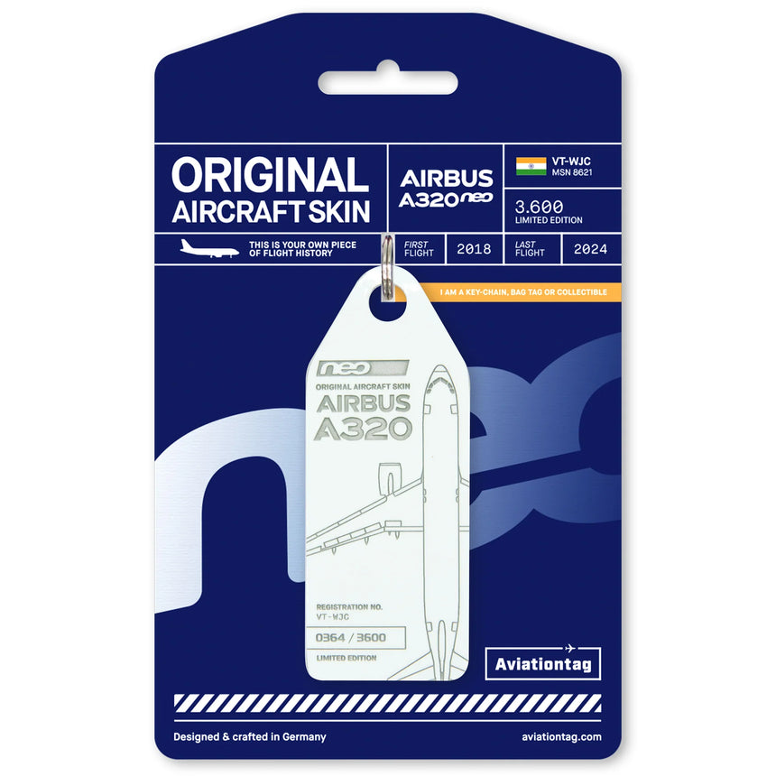 AviationTag Go Air Airbus A320neo - VT-WJC White