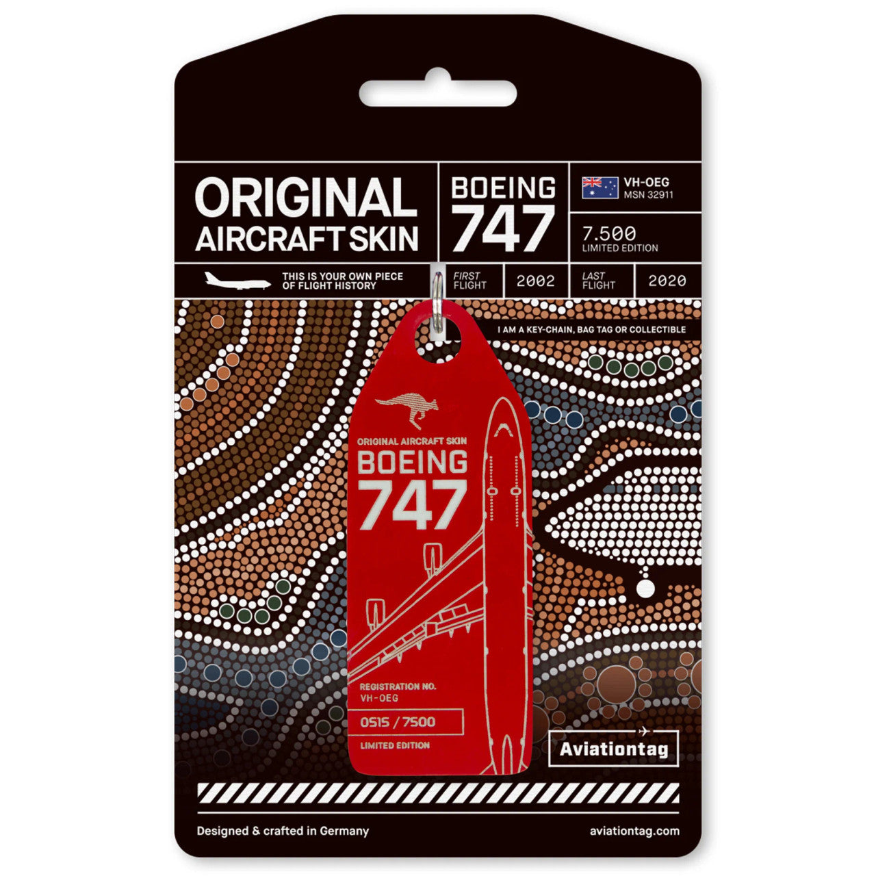 Aviationtag Australian Airlines Boeing 747 - VH-OEG- Red