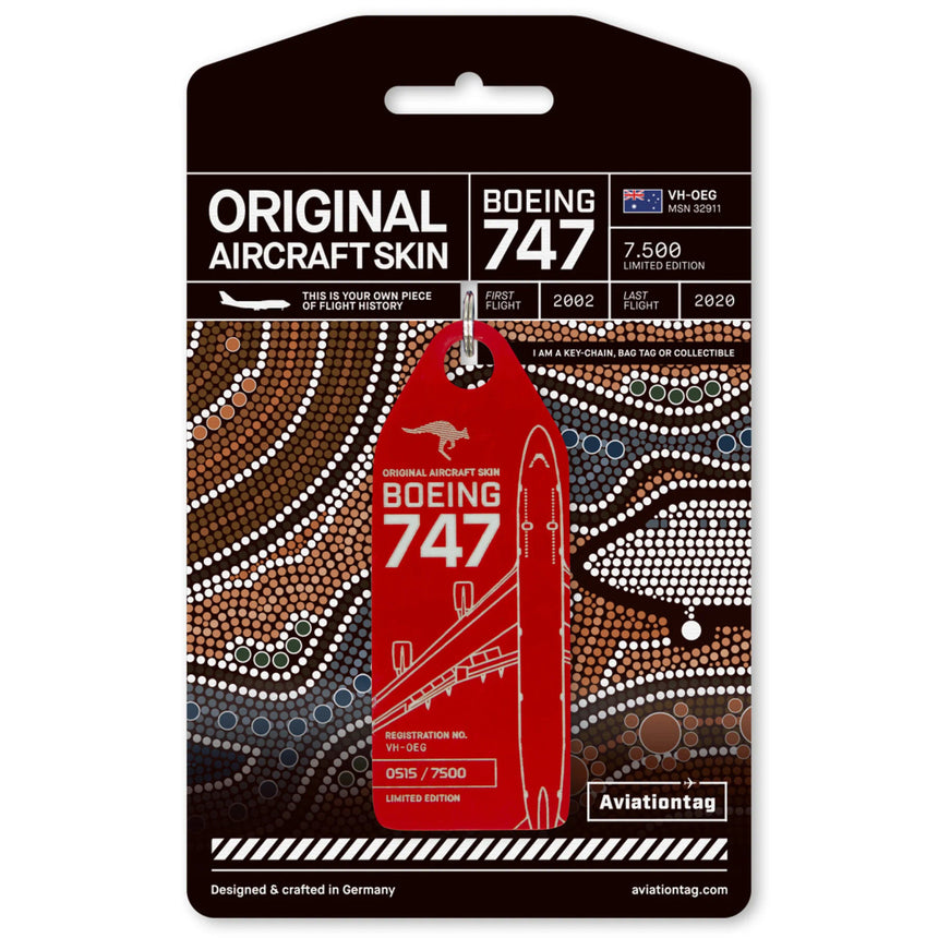 Aviationtag Australian Airlines Boeing 747 - VH-OEG- Red