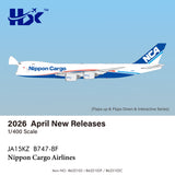 HX Models Nippon Cargo Airlines Boeing B747-8F JA15KZ "Flaps Down" 1/400 Aircraft Scale Model