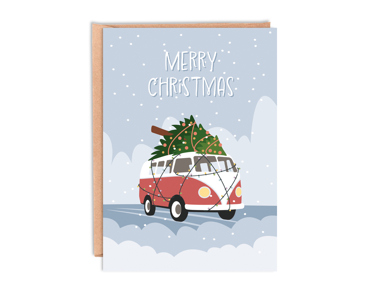 Campervan Christmas Card With Envelope