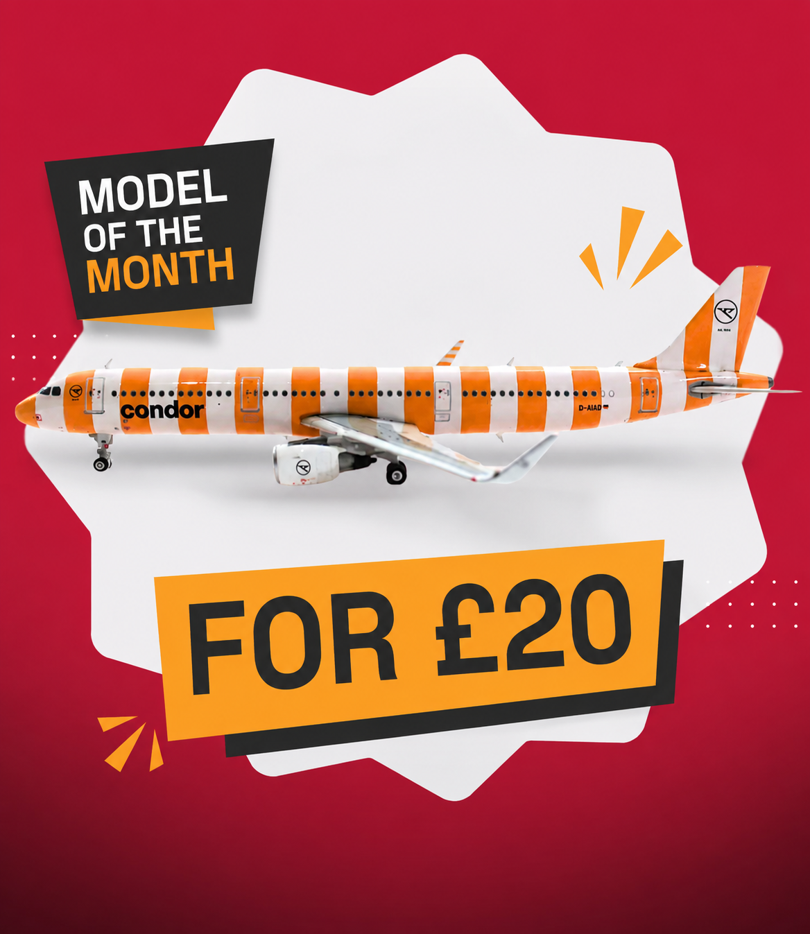 Phoenix Condor Airbus A321 "Condor Sunshine" D-AIAD 1/400 Aircraft Scale Model