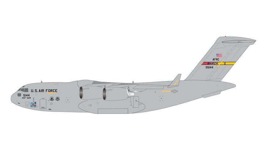 GeminiJets U.S. Air Force C-17 Globemaster III 05-5144 (March ARB) 1/200 Scale