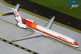 GeminiJets Frontier Airlines McDonnell Douglas MD-80 N859HA (S. Bass orange-and-red livery) (upgraded stand) 1/200 Scale