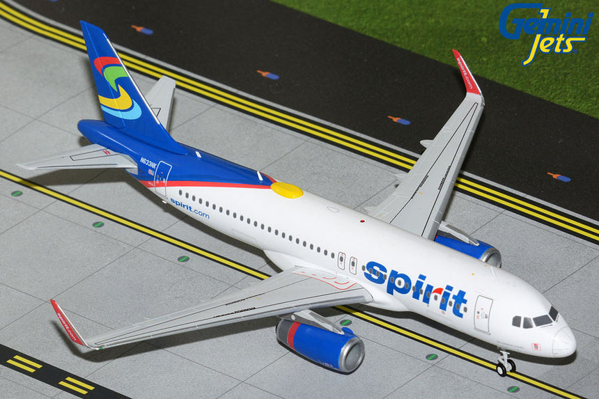 GeminiJets Spirit Airlines Airbus A320-200 N633NK (Blue-and-White “Skittles” Livery) 1/200 Scale