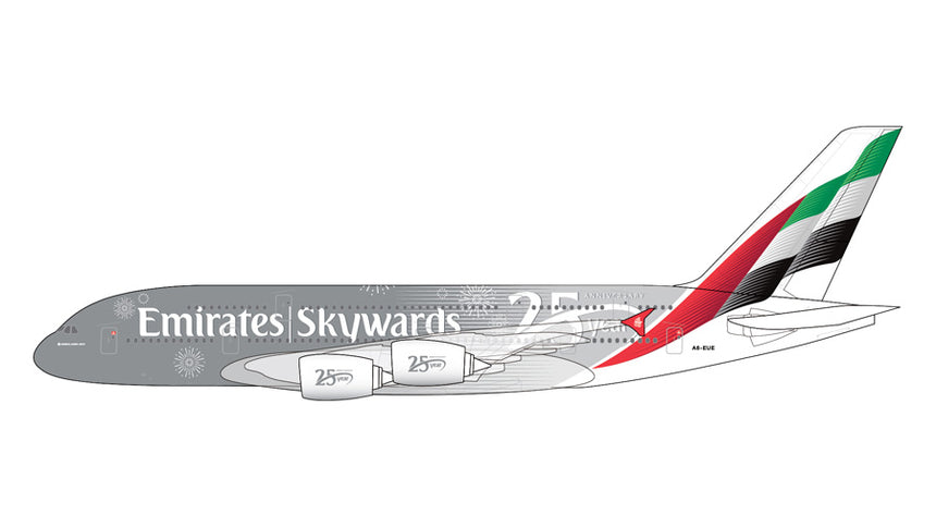 GeminiJets Emirates Airbus A380 A6-EUE “Skywards 25 year Anniversary” livery 1/200 Aircraft Scale Model